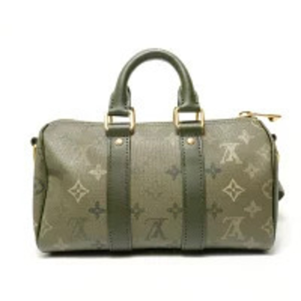 Louis Vuitton Monogram Keepall Bandouliere Shoulder Bag Khaki Green